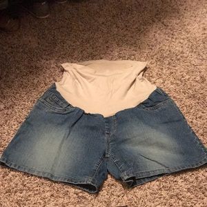 Motherhood jean shorts
